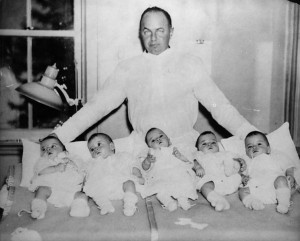 Dionne Quintuplets born May 28, 1934