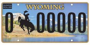 Wyoming license plate